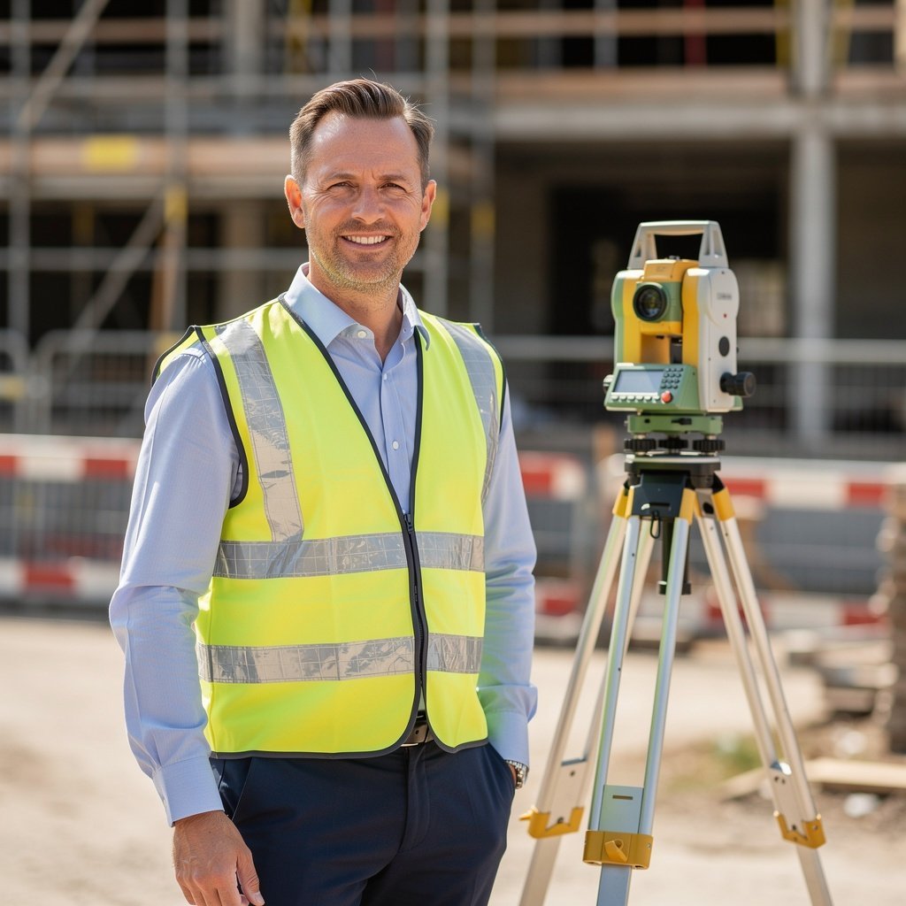 Senior Land Surveyor conducting topographic survey